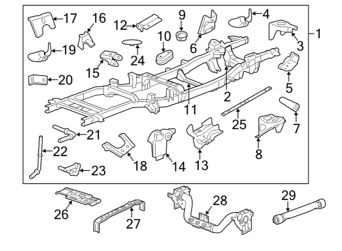 2013 Ram 2500 Frame & Components Bracket-Steering Gear Diagram for 5154354AA