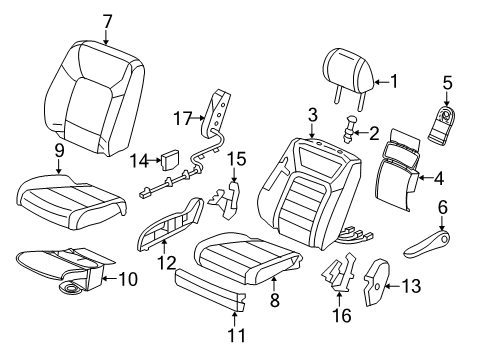 2021 Honda Pilot Passenger Seat Components Armrest Assembly, Front Seat (Shadow Beige) Diagram for 81180TG7L01ZA