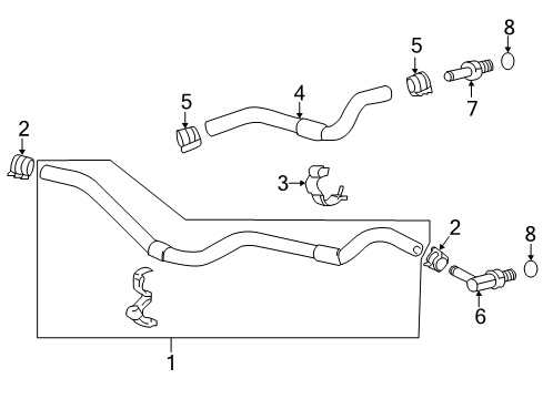 2012 Toyota Sienna Trans Oil Cooler Inlet Hose Clip Diagram for 3292345010
