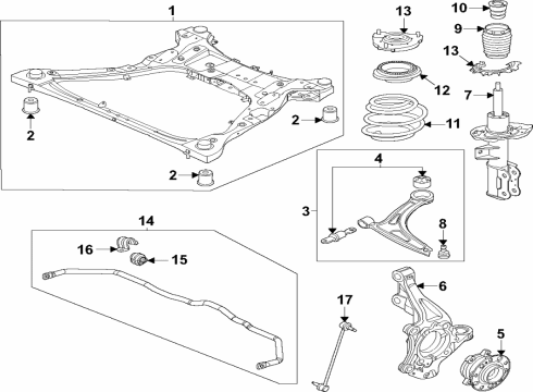 2022 Hyundai Tucson Front Suspension, Lower Control Arm, Stabilizer Bar, Suspension Components Bolt-Flange Diagram for 54561L2000