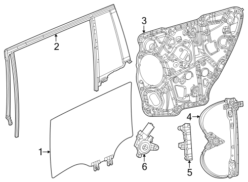 Rear Door Channel-Rear Door Glass Lower Diagram for 68499748AB