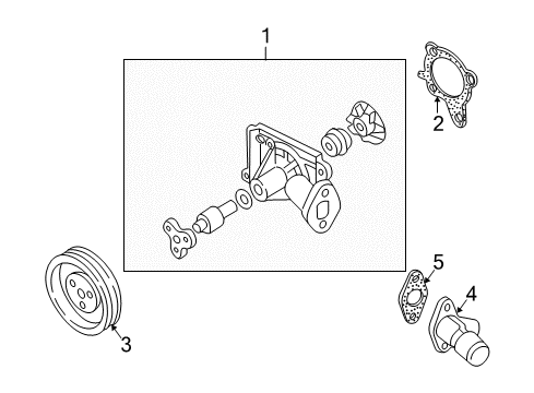 2001 Kia Spectra Water Pump Pump Assembly-Water Diagram for 251002Y010