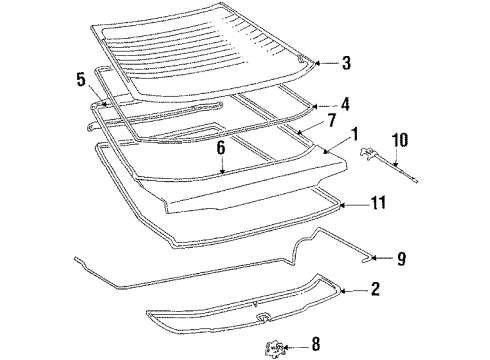 1986 Toyota Celica Lift Gate & Hardware, Glass, Exterior Trim Cylinder & Keys Diagram for 6905514251