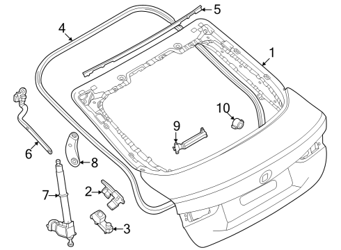 Lift Gate VIBRATION ABSORBER TRUNK LID Diagram for 51249478016