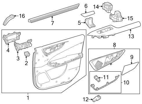 2022 Lexus NX250 Interior Trim - Rear Door PANEL, RR DOOR ARMRE Diagram for 74271F6010