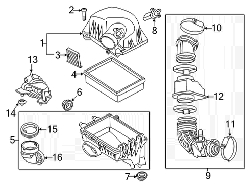 2021 Chevrolet Trax Air Intake Upper Cover Diagram for 42709788