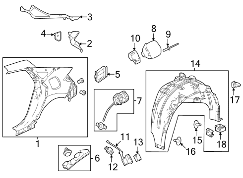 Quarter Panel & Components COVER, FUEL Diagram for 74495T20A01