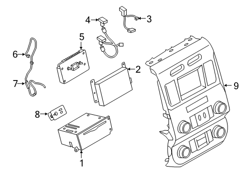 2018 Ford Expedition Navigation System Display Unit Wire Diagram for JL1Z14D202D