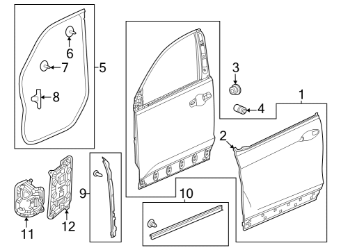 Door & Components STOPPER, DOOR Diagram for 72144TYAA00