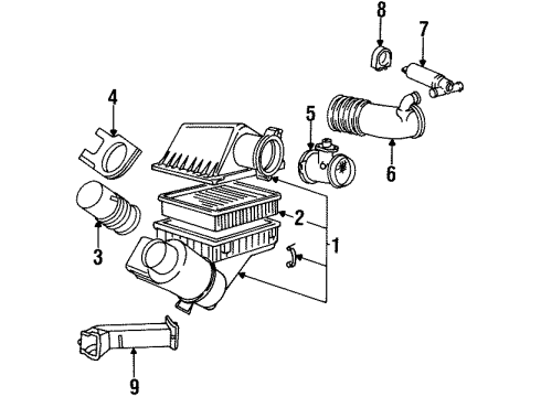 1993 BMW 740iL Air Cleaner Air Brake Channel Front Left Diagram for 51718127509