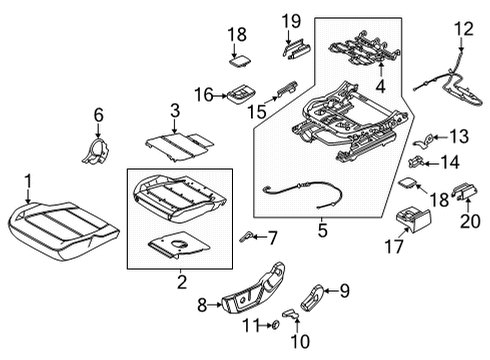 2022 Ford Bronco Heated Seats Seat Switch Bracket Diagram for DU5Z5462256A