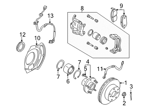 2002 Nissan Maxima Anti-Lock Brakes Sensor Assembly-Anti SKID, Rear Diagram for 479002Y060