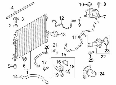 2015 Ford Edge Powertrain Control Radiator Upper Seal Diagram for F2GZ2021702A