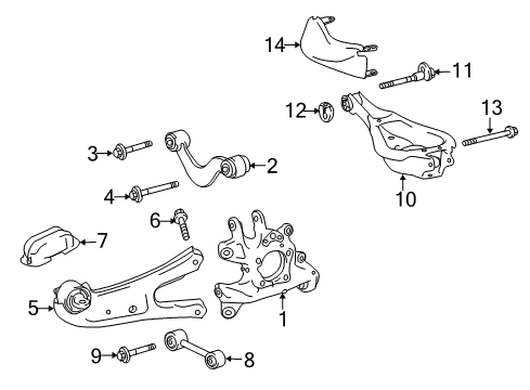 2010 Lexus RX350 Rear Suspension Components, Lower Control Arm, Upper Control Arm, Ride Control, Stabilizer Bar Cover, Rear Suspension Arm, RH Diagram for 4873748020