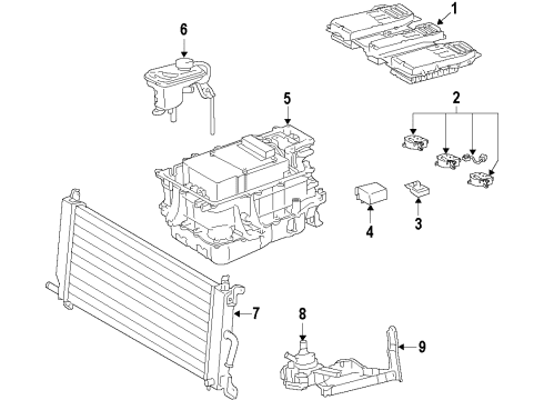 2019 Toyota Highlander Hybrid Components, Battery, Cooling System Inverter Assembly Diagram for G92A048320