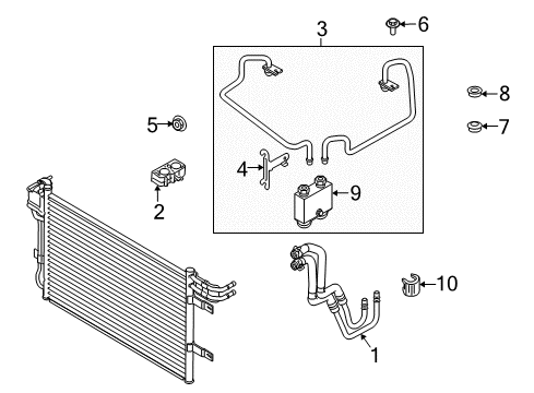 2010 Lincoln MKT Trans Oil Cooler Cooler Pipe Diagram for AA5Z7R081A