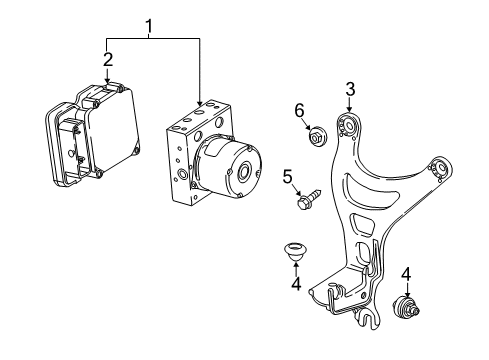 2020 Buick Regal TourX ABS Components Mount Bracket Diagram for 84368273