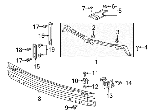 2020 Buick Enclave Front Bumper Front Brace Diagram for 84186579