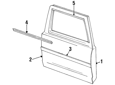 1991 Ford Explorer Front Door Surround Weatherstrip Diagram for F1TZ7820708C