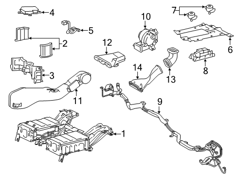 2019 Lexus NX300h Battery Hv Supply Battery Assembly Diagram for G951048080