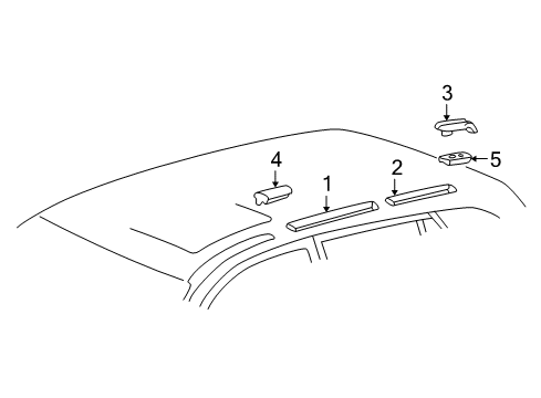 2004 Toyota RAV4 Exterior Trim - Roof Molding Diagram for 7555342010