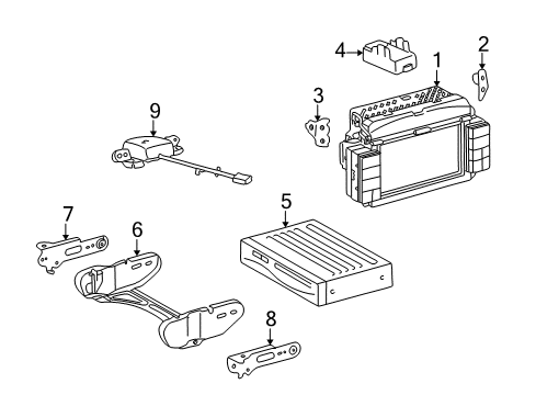 2004 Lexus LS430 Navigation System Bracket Sub-Assy, Disc Player Diagram for 8620450010