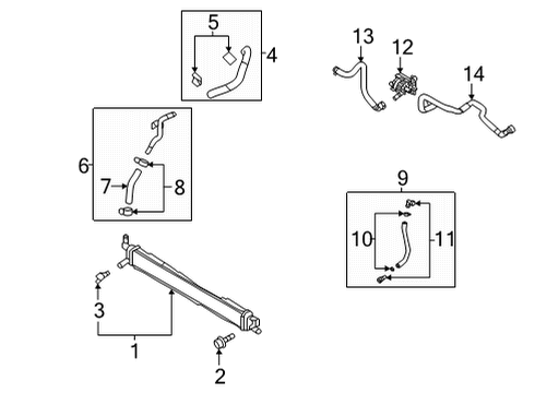 2021 Hyundai Sonata Inverter Cooling Components Radiator Assembly-Inverter Diagram for 253E0L5000