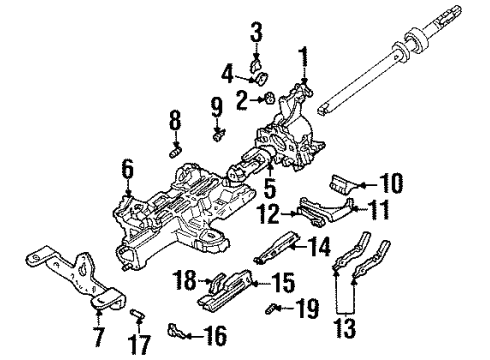 1996 Lincoln Town Car Housing & Components Lower Coupling Diagram for F7DZ3N725AA