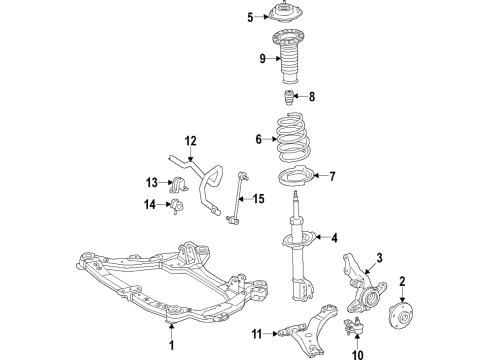 2019 Lexus RX350L Front Suspension Components, Lower Control Arm, Ride Control, Stabilizer Bar Spring, Coil, FR Diagram for 4813148822