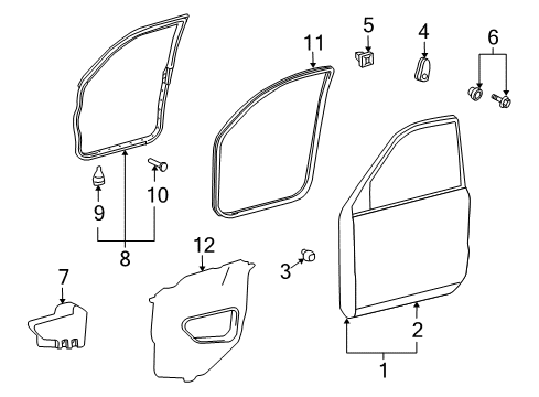 2008 Lexus LX570 Front Door Panel Sub-Assembly, Front Door Inside Diagram for 6700160641