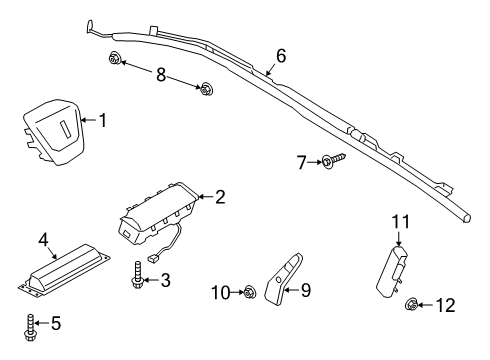 2020 Lincoln Corsair Air Bag Components Passenger Air Bag Screw Diagram for W708568S451