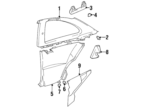 1992 Lexus SC400 Interior Trim - Quarter Panels Plug, Assist Grip Diagram for 746172402003