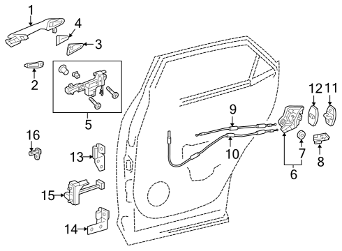 2020 Lexus RX350 Rear Door Rear Door Lock Assembly Diagram for 6906048080