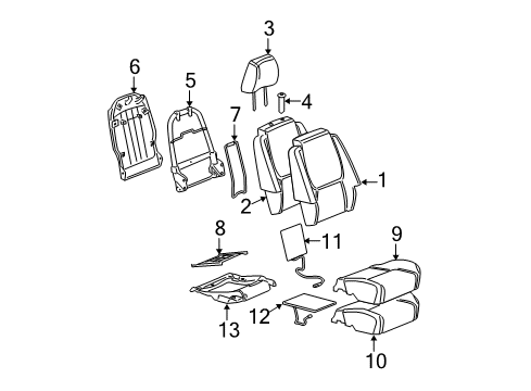 2006 Chevrolet Equinox Heated Seats Pad, Passenger Seat Cushion Diagram for 89041834