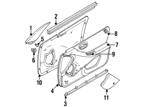 1996 Dodge Stratus Interior Trim - Front Door WEATHERSTRIP-Front Door Belt Diagram for 4646504AB