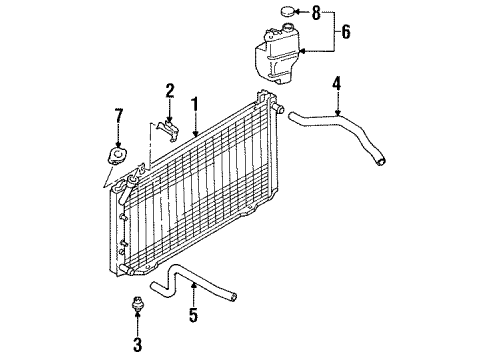 1987 Nissan Pulsar NX Radiator & Components Tank Assy-Reserve Diagram for 2171080M00