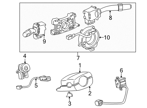 1997 Toyota Camry Ignition Lock Upper Column Cover Diagram for 4528606040B0