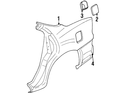 2002 Oldsmobile Intrigue Quarter Panel & Components Housing Asm-Fuel Tank Filler Pipe Diagram for 10435919
