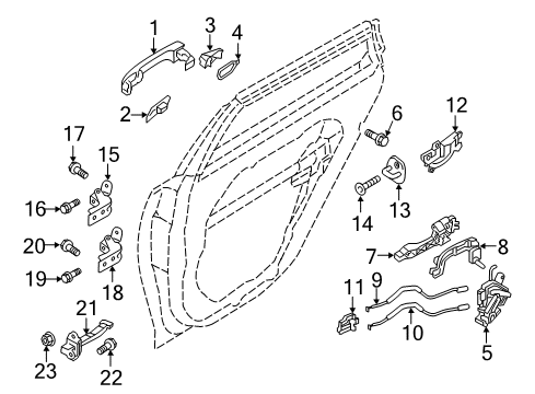 2017 Kia Optima Rear Door Bracket-Rear Outside Handle Diagram for 83495D5000
