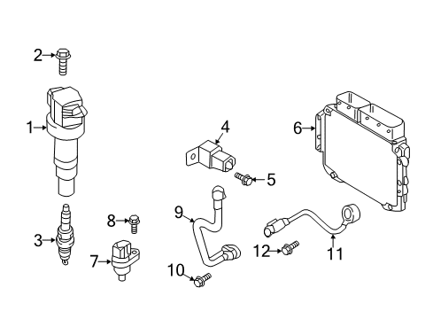 2020 Hyundai Elantra GT Powertrain Control Engine Control Module Unit Diagram for 391332EPE2