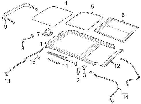 2015 Dodge Dart Sunroof SUNROOF-SUNROOF Diagram for 68237992AA
