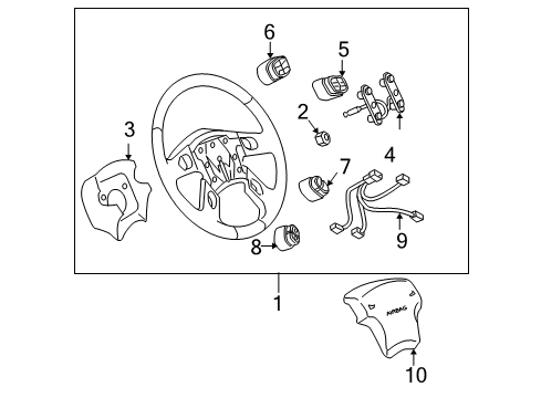 2004 Chevrolet Silverado 1500 Steering Column, Steering Wheel & Trim, Shroud, Switches & Levers Radio Switch Diagram for 1999442