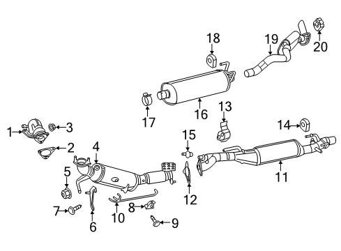 2017 Ram 1500 Diesel Aftertreatment System Exhaust Pipe And Converter Diagram for 68329870AA