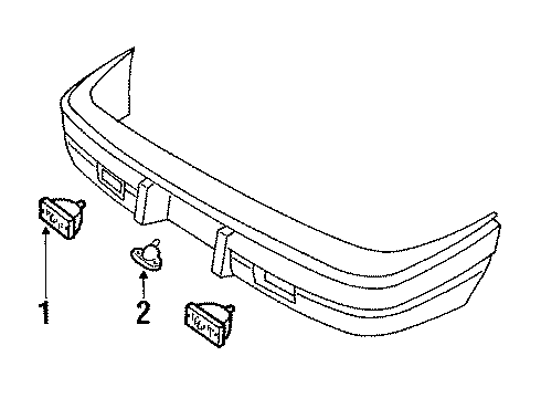 1992 Pontiac LeMans Backup Lamps, License Lamps Lamp Asm-Back Up Diagram for 918331