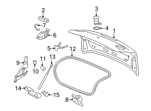2007 Pontiac G5 Trunk Lid Latch Diagram for 20774886