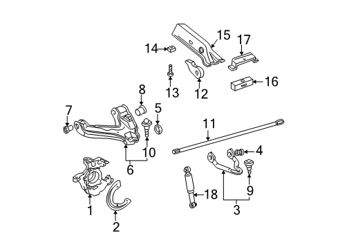 1998 GMC K1500 Front Suspension Components, Lower Control Arm, Upper Control Arm, Stabilizer Bar Front Lower Control Arm Assembly Diagram for 15006608
