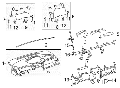2011 Toyota Yaris Cluster & Switches, Instrument Panel Dash Crossmember Reinforcement Diagram for 5533752010