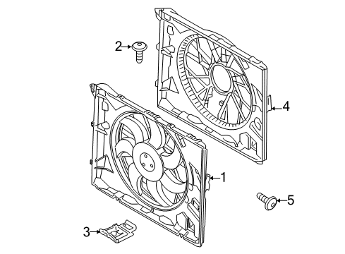2012 BMW 128i Cooling System, Radiator, Water Pump, Cooling Fan Bracket Frame Diagram for 17117521784