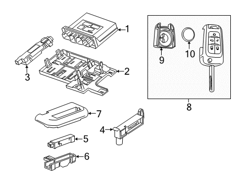 Keyless Entry Components Key Diagram for 13586785