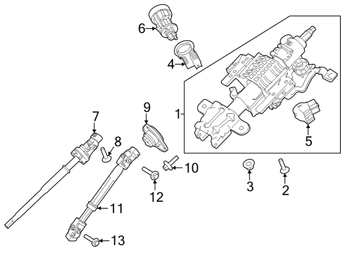 2017 Ford F-150 Anti-Theft Components Steering Column Diagram for FL3Z3C529AU